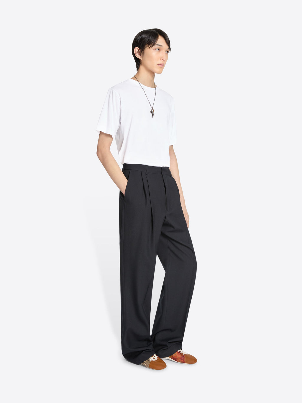 Cuffed Cotton Wool Pants