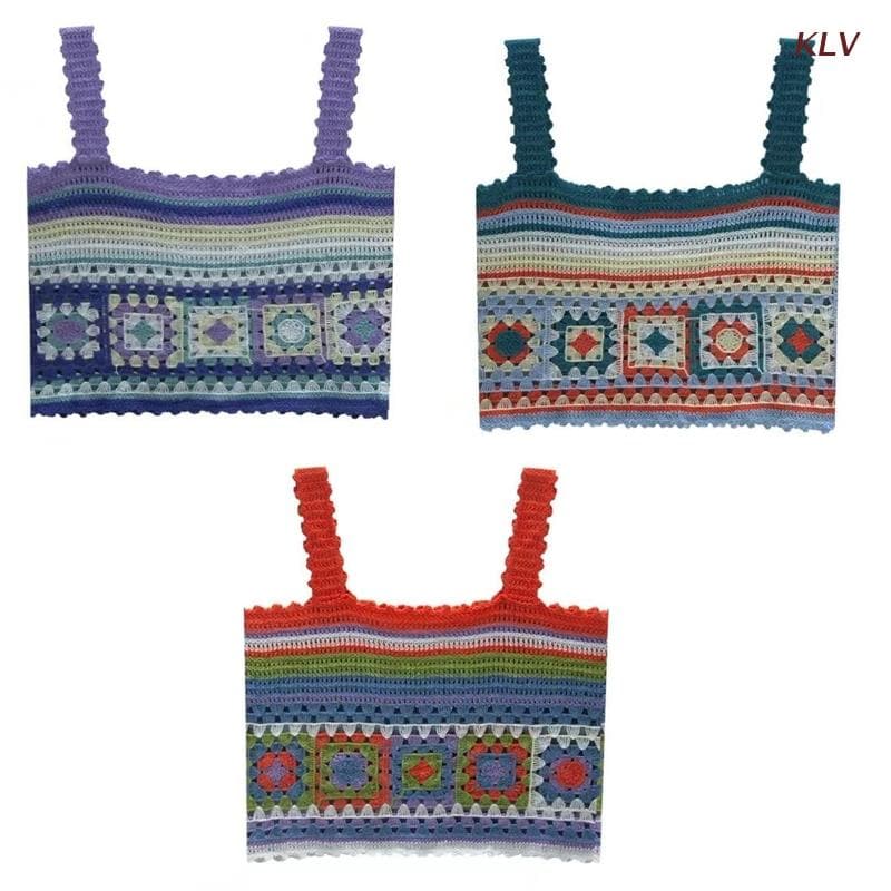Boho Chic Clothing Ethnic Embroidery Knit Sweater Vest
