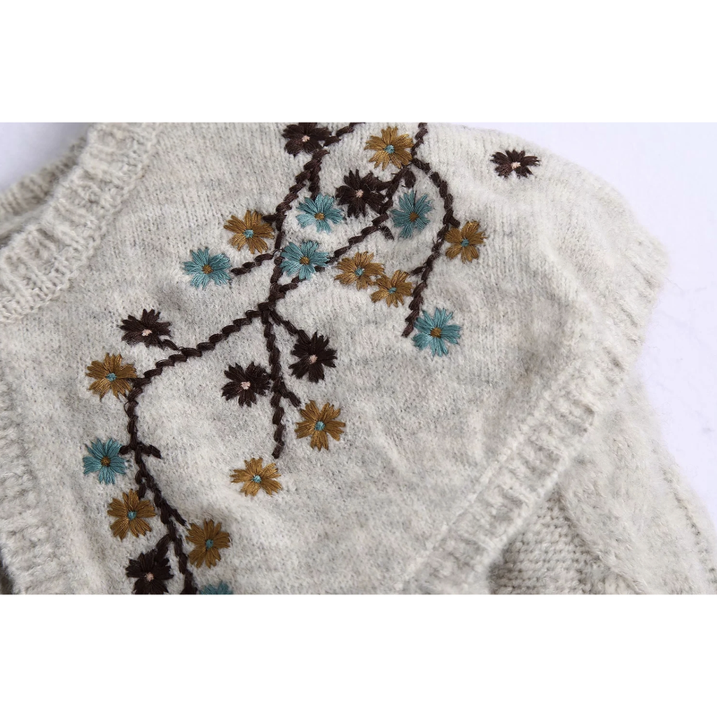 Boho Chic Clothing EMBROIDERY SHAWL SWEATER