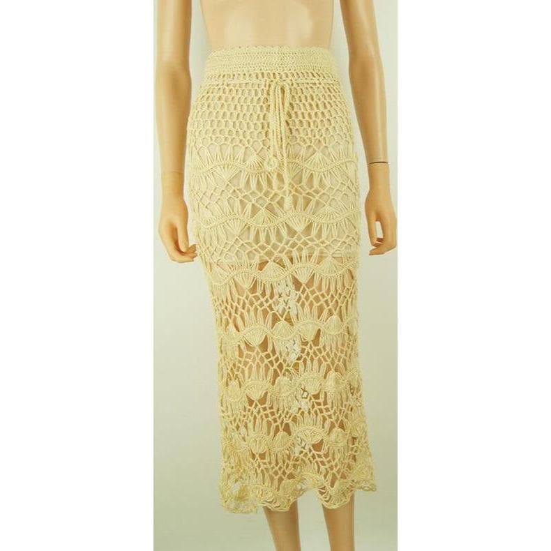 Boho Chic Clothing Skirts Lace Crochet Midi Skirt