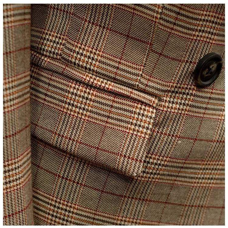 HARLEYFASHION Official Store Plaid Asymmetrical Blazer
