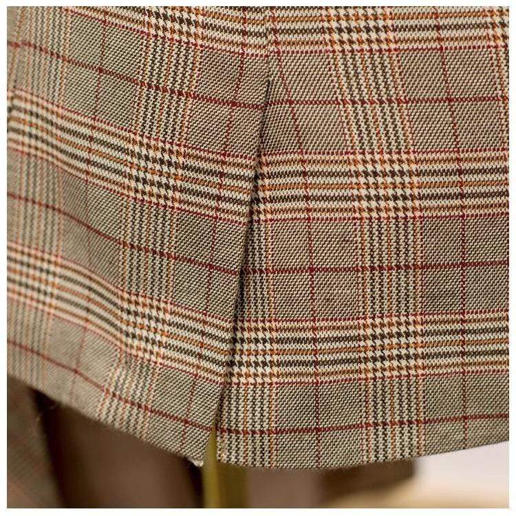 HARLEYFASHION Official Store Plaid Asymmetrical Blazer