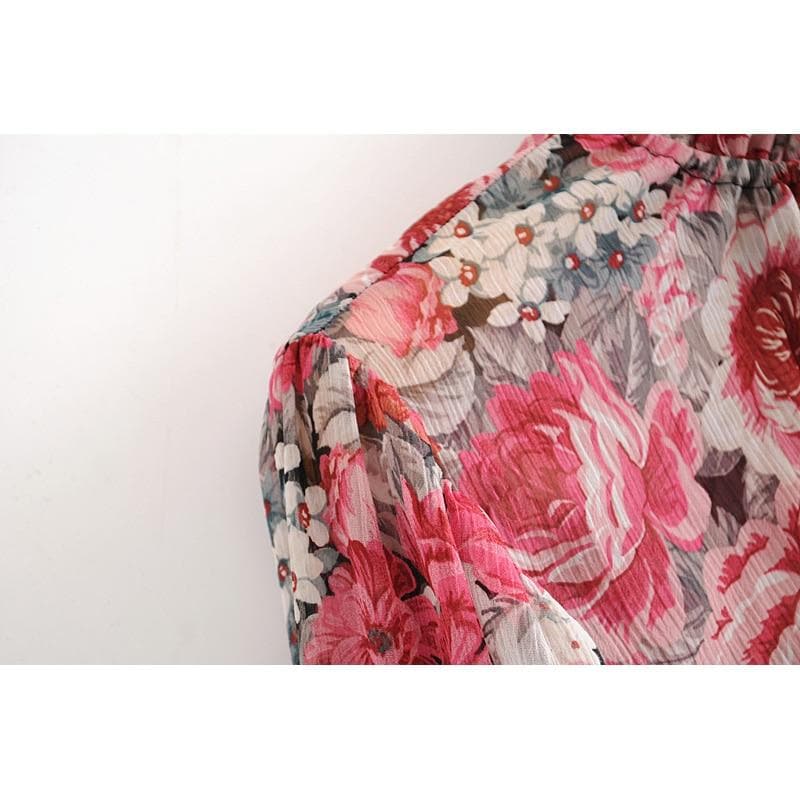 Alifus Official Store Tops Flower Ruffles Blouse