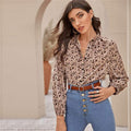 SheIn Official Store Mock Neck Shirt Tops