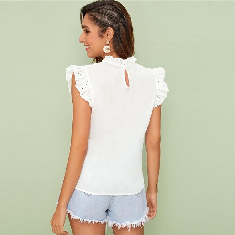 BohoChic Clothing &amp; Accessories Tops Ruffle Trim Top