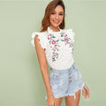 BohoChic Clothing &amp; Accessories Tops Ruffle Trim Top