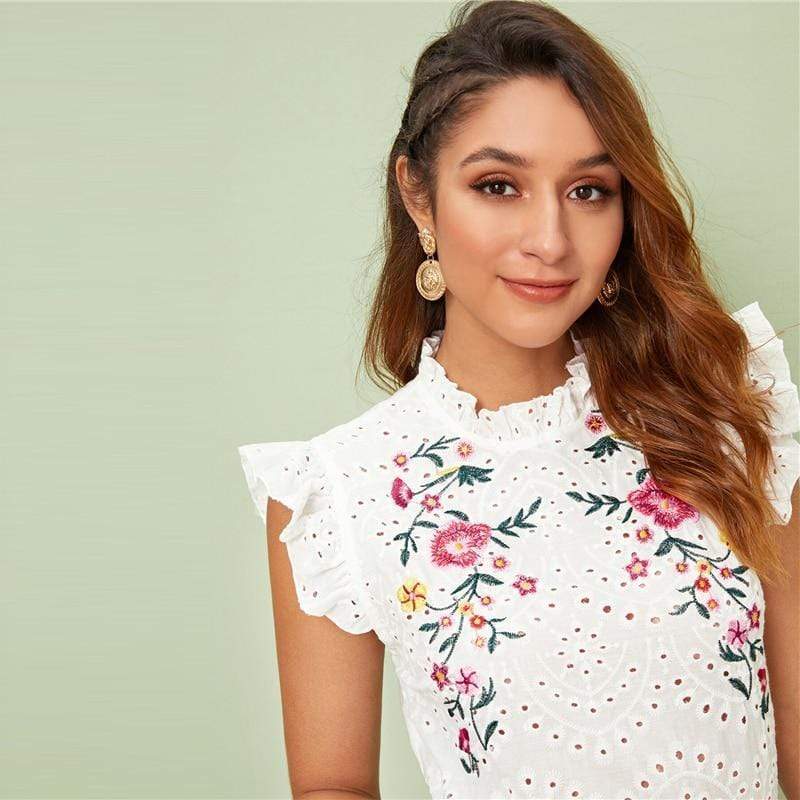 BohoChic Clothing &amp; Accessories Tops Ruffle Trim Top