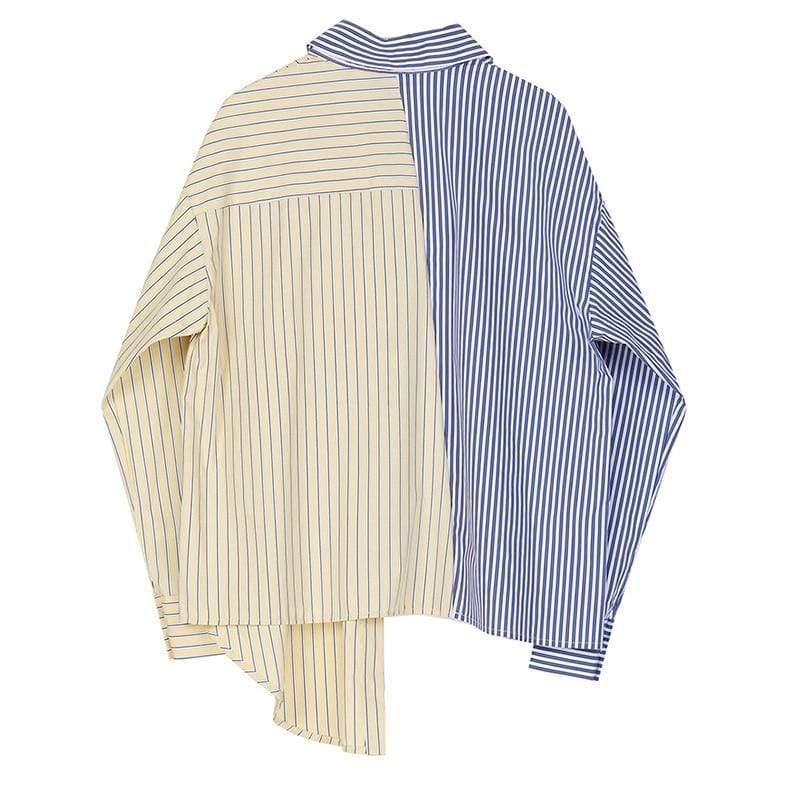 EAM Official Store Striped Lapel Shirt