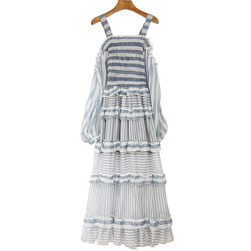 Boho Chic Clothing Autumn Ruffle Boho Maxi Dress Party