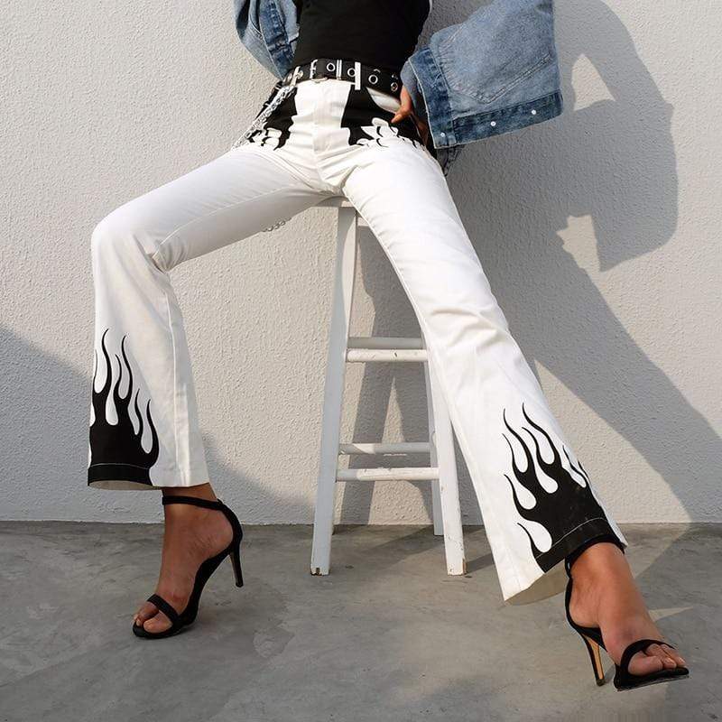 Boho Chic Clothing Flame Panelled Wide Leg
