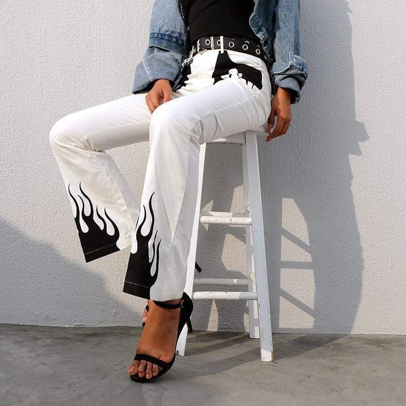 Boho Chic Clothing Flame Panelled Wide Leg