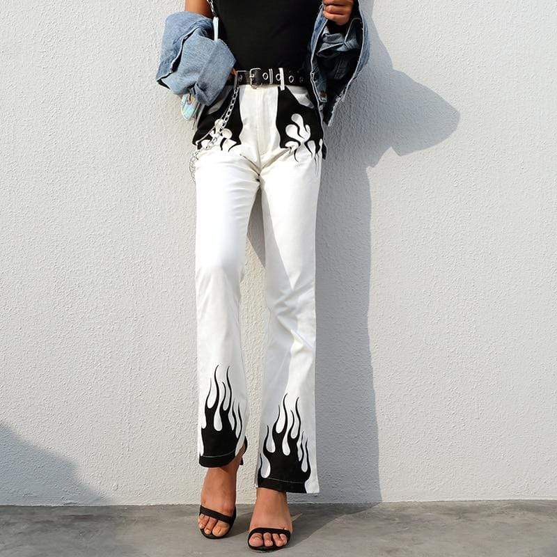 Boho Chic Clothing Flame Panelled Wide Leg