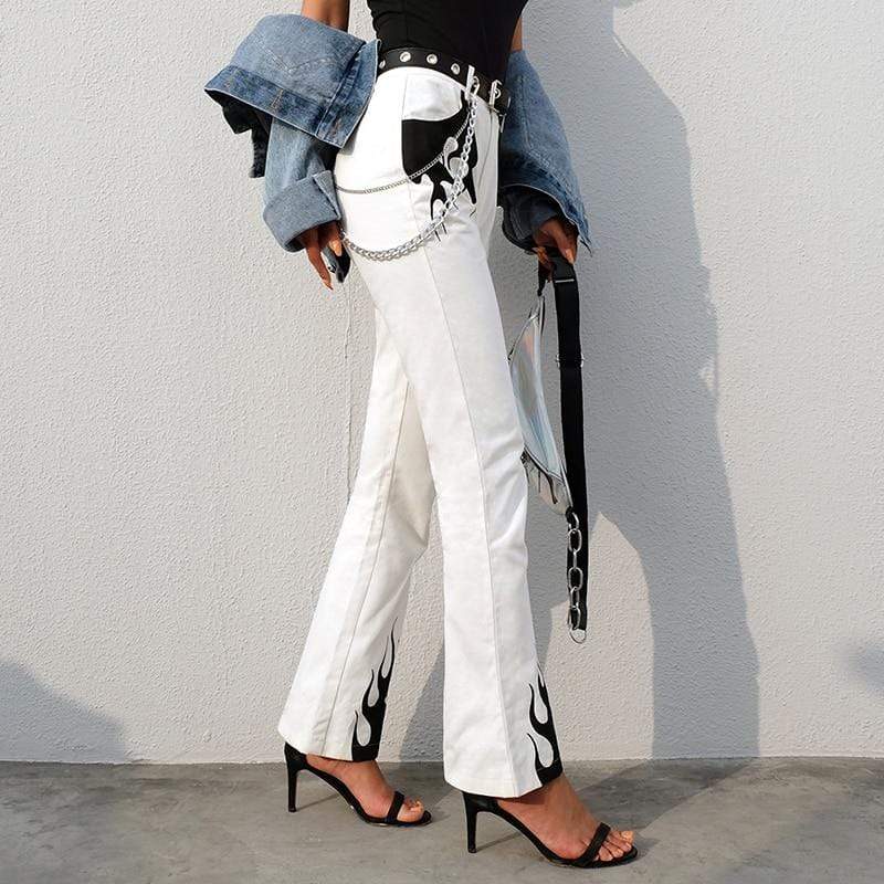 Boho Chic Clothing Flame Panelled Wide Leg