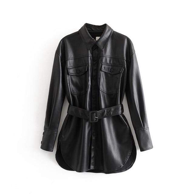 Boho Chic Clothing Belted Women’s Leather Jacket Coats &amp; Jackets