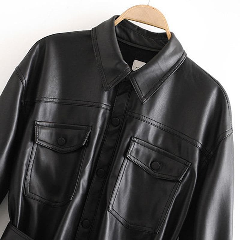 Boho Chic Clothing Belted Women’s Leather Jacket Coats &amp; Jackets