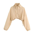 Boho Chic Clothing Coats &amp; Jackets Drawstrings Fashionable Cropped Female Jacket