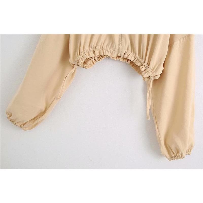 Boho Chic Clothing Coats &amp; Jackets Drawstrings Fashionable Cropped Female Jacket