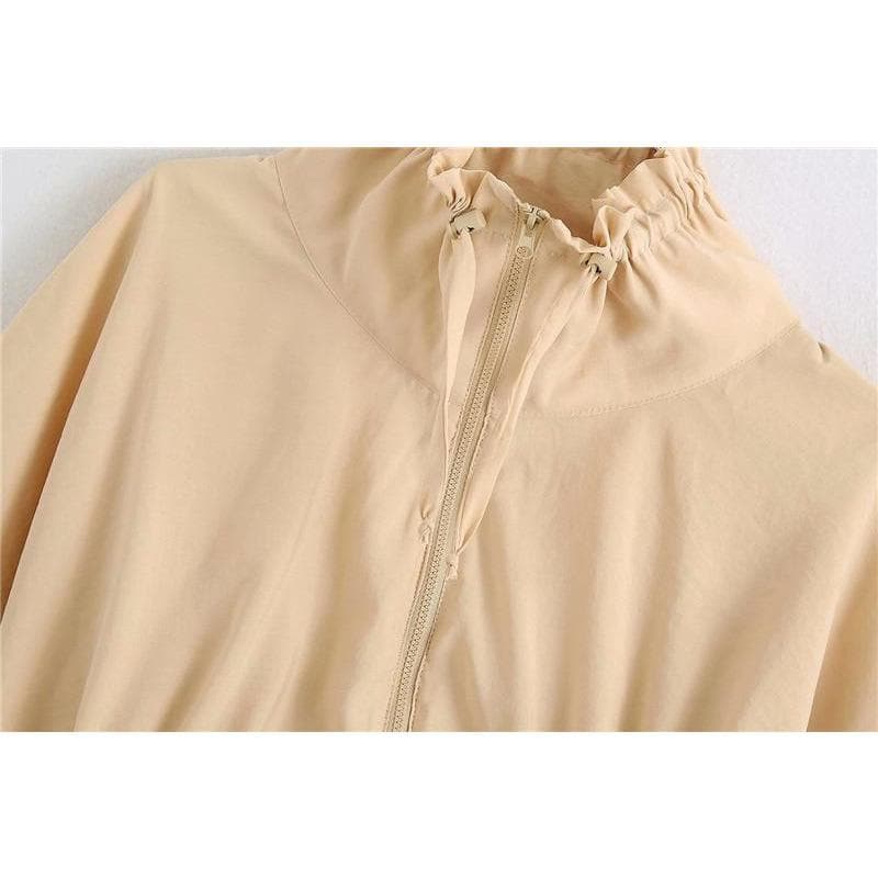 Boho Chic Clothing Coats &amp; Jackets Drawstrings Fashionable Cropped Female Jacket