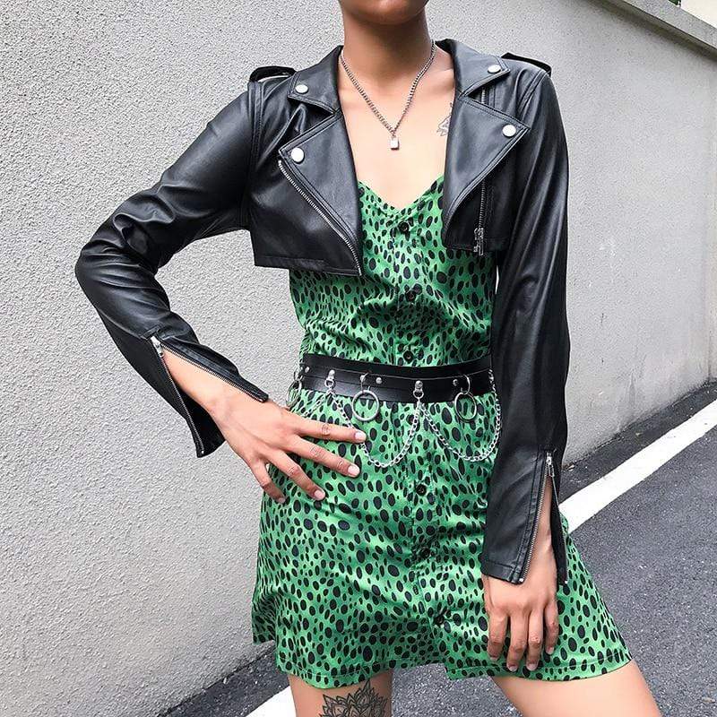Boho Chic Clothing Coats &amp; Jackets LEATHER BIKER CROPPED JACKET