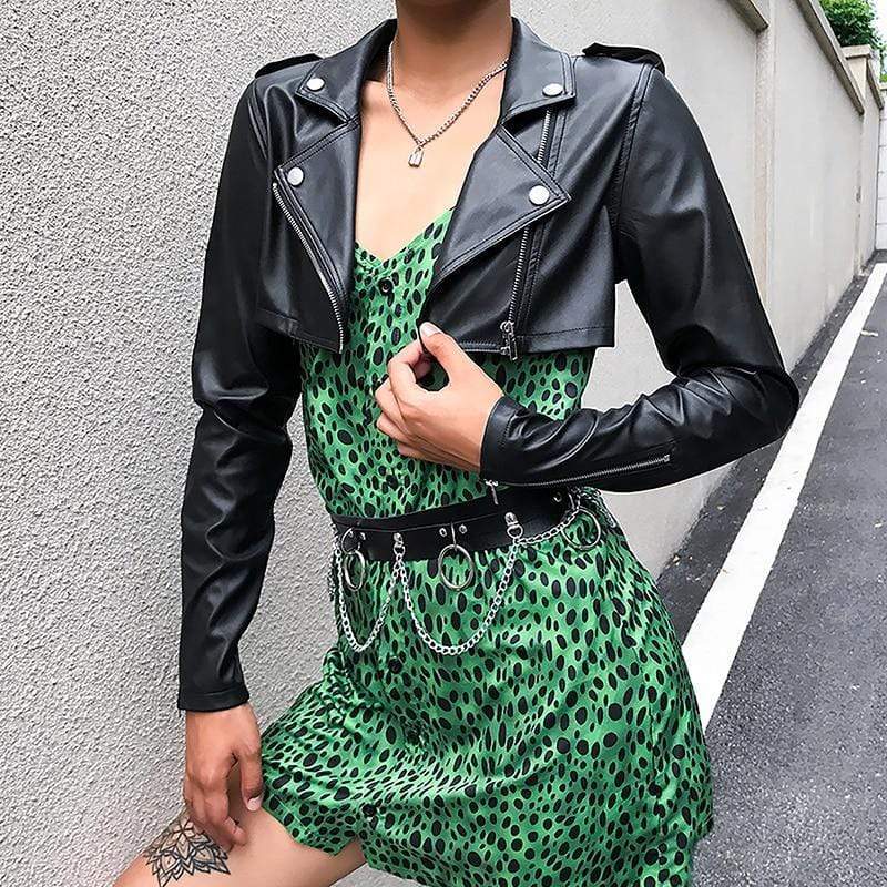 Boho Chic Clothing Coats &amp; Jackets LEATHER BIKER CROPPED JACKET