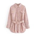 Boho Chic Clothing POCKET TASSEL PLAID TWEED JACKET