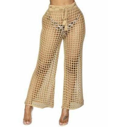 Boho Chic Clothing Summer See Through Wide Trousers Pants