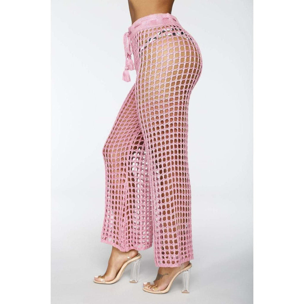 Boho Chic Clothing Summer See Through Wide Trousers Pants