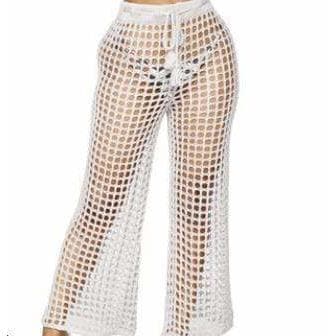 Boho Chic Clothing Summer See Through Wide Trousers Pants
