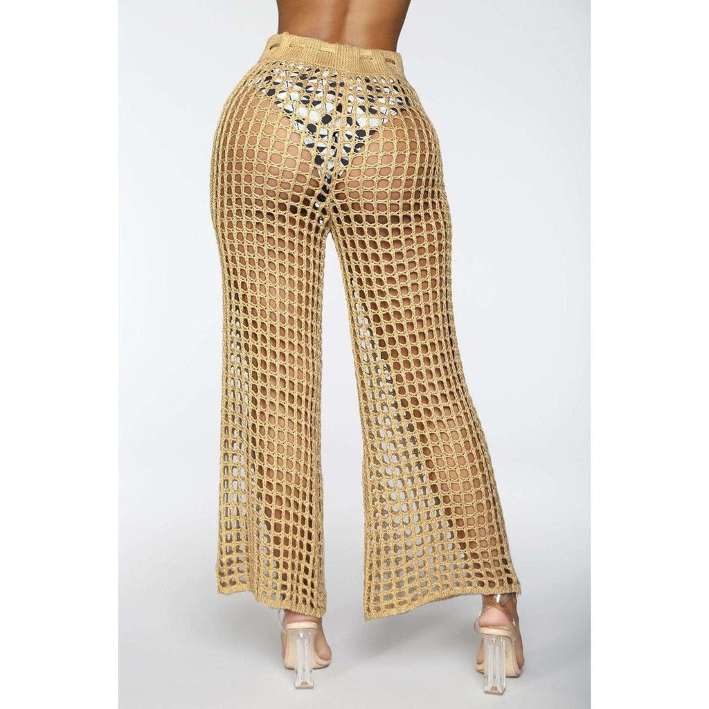 Boho Chic Clothing Summer See Through Wide Trousers Pants