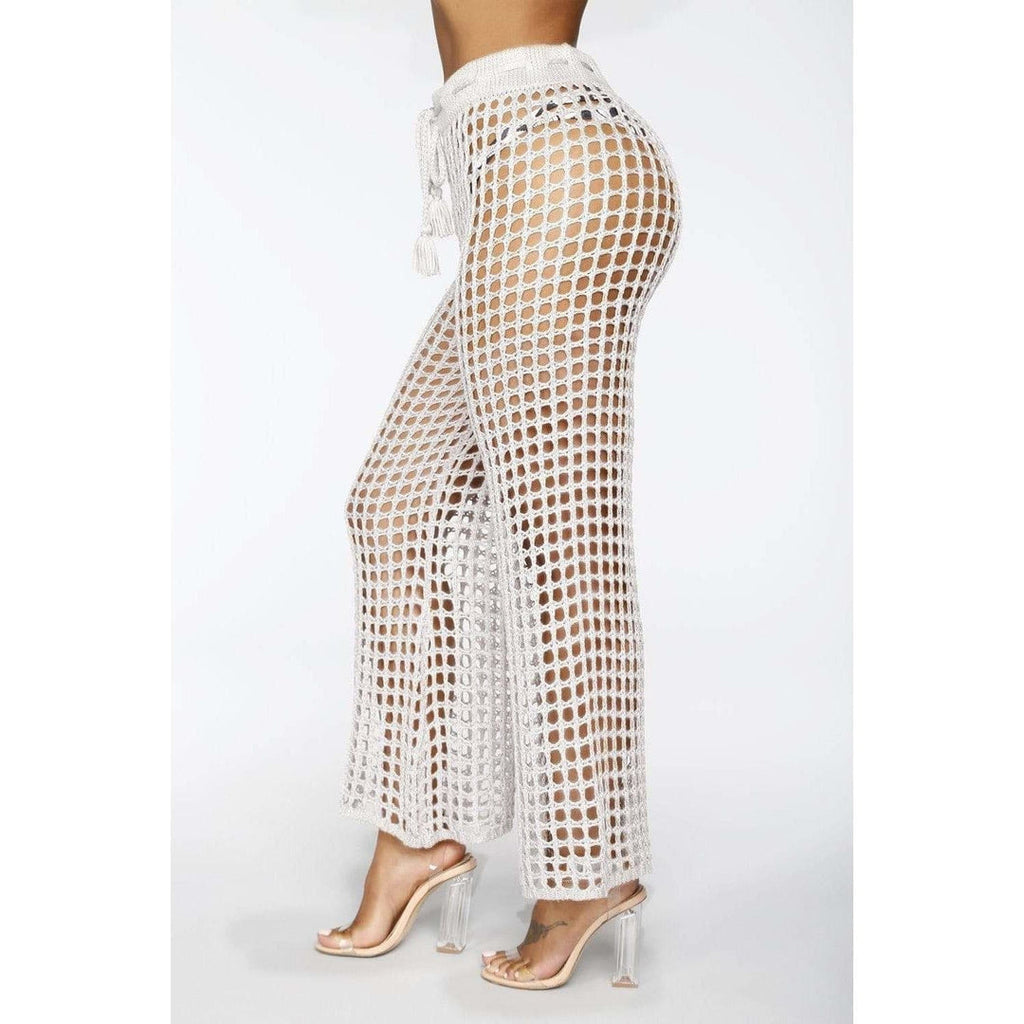 Boho Chic Clothing Summer See Through Wide Trousers Pants