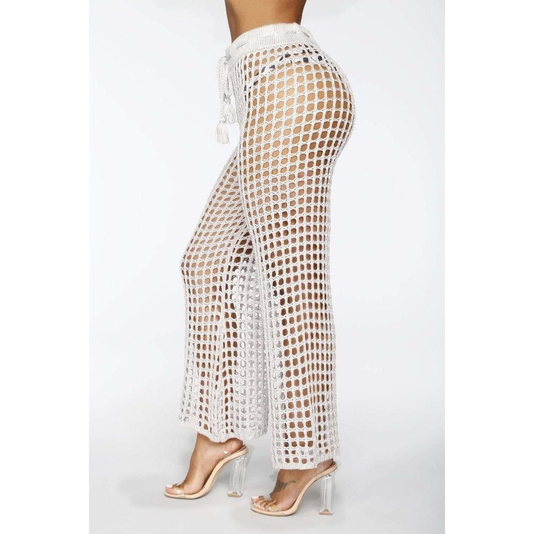 Boho Chic Clothing Summer See Through Wide Trousers Pants