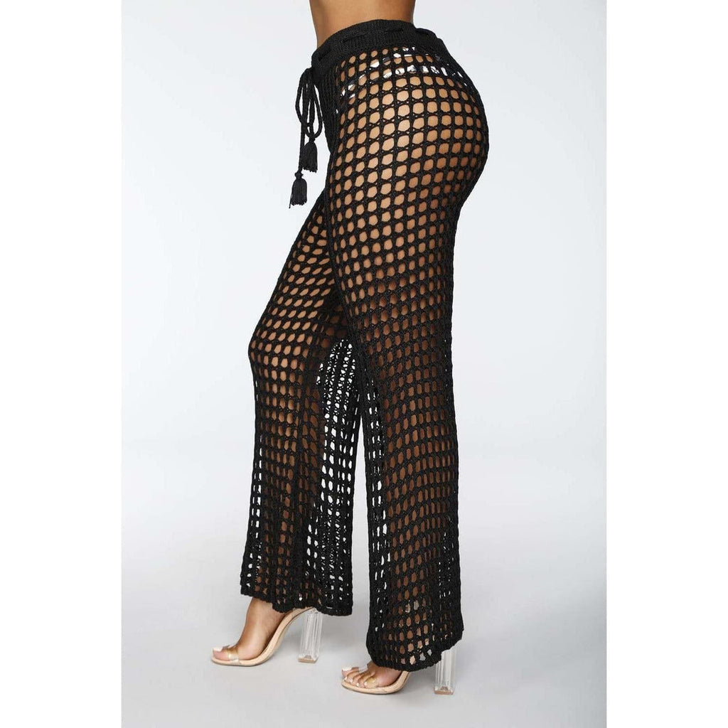 Boho Chic Clothing Summer See Through Wide Trousers Pants