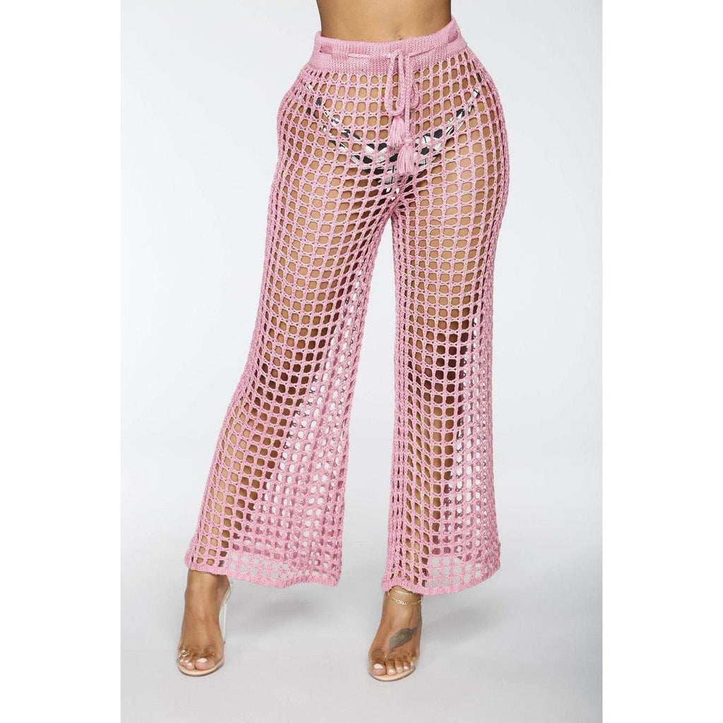 Boho Chic Clothing Summer See Through Wide Trousers Pants