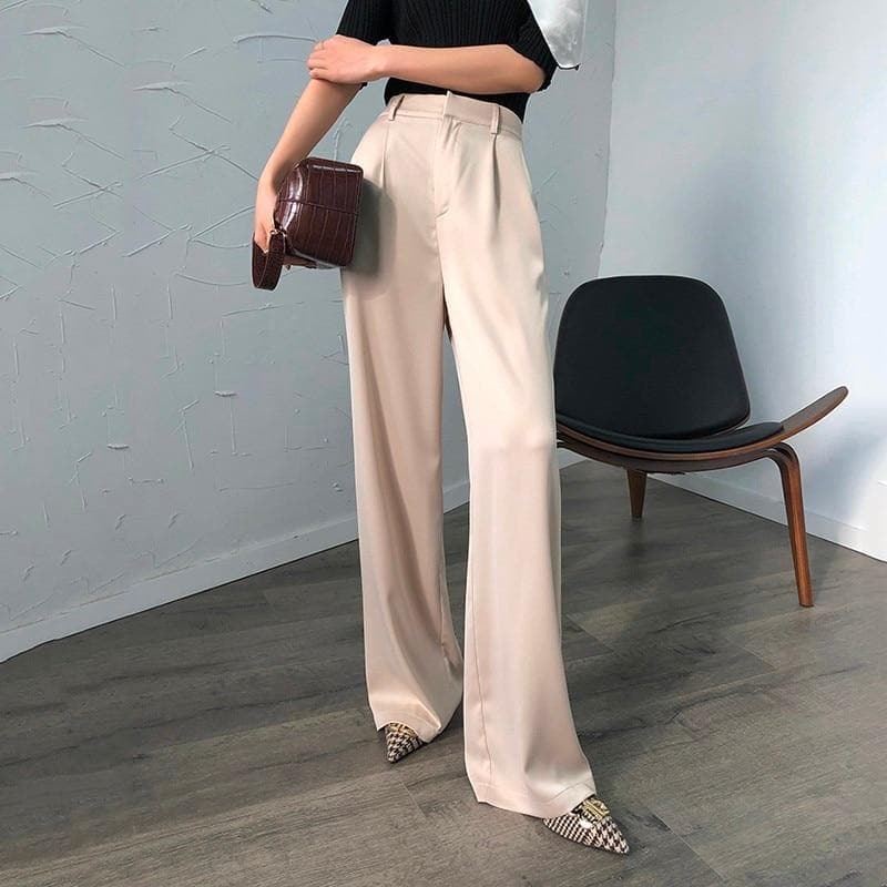 Boho Chic Clothing Elegant Silk Wide Leg Trousers