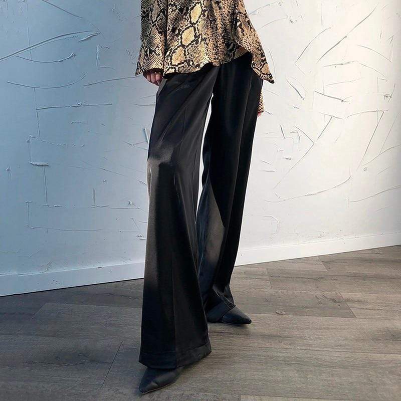 Boho Chic Clothing Elegant Silk Wide Leg Trousers