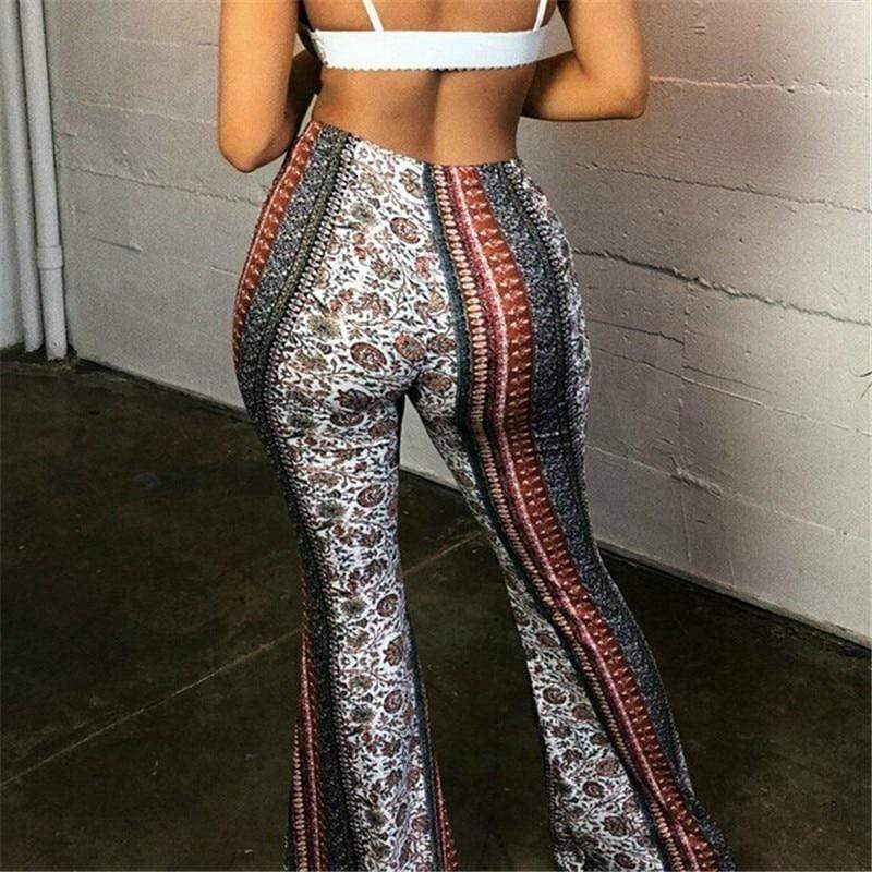 Boho Chic Clothing Pants Bohemian Stretch Bell Bottom Trousers