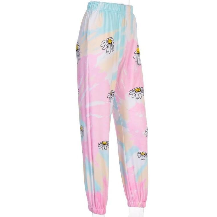 Boho Chic Clothing HIGH WAIST TIE DYE SWEAT PANTS