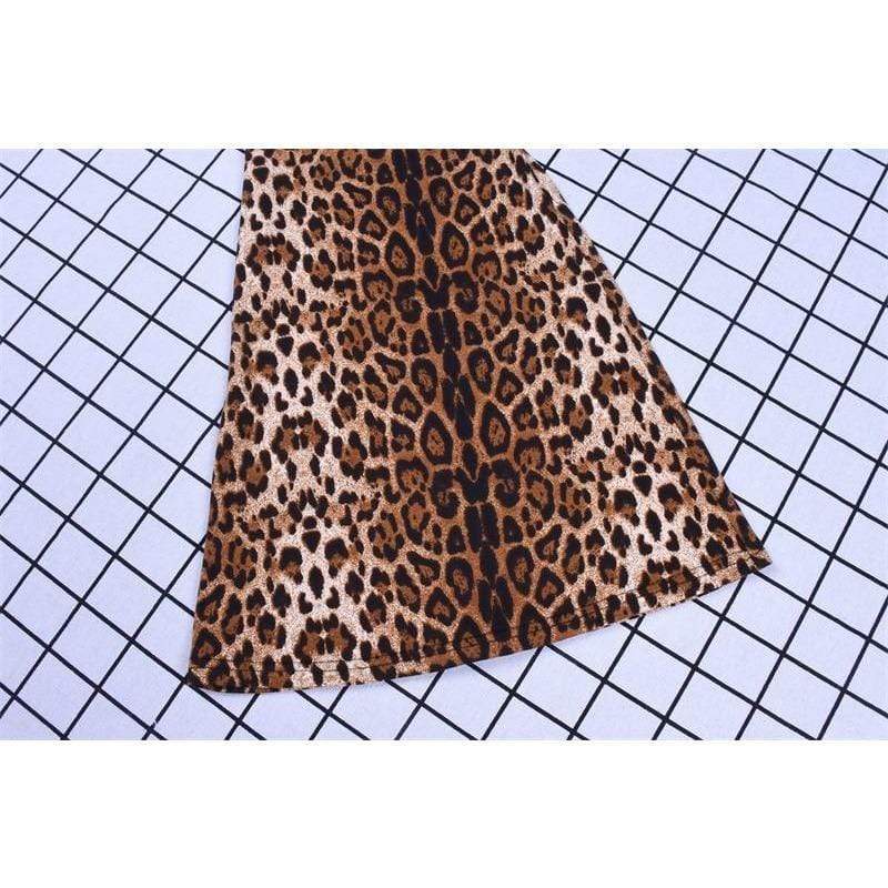 Boho Chic Clothing LEOPARD FLARE WINTER PANTS