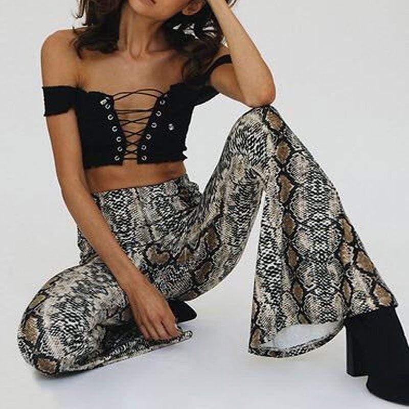 Boho Chic Clothing SNAKE PRINTED PANTS