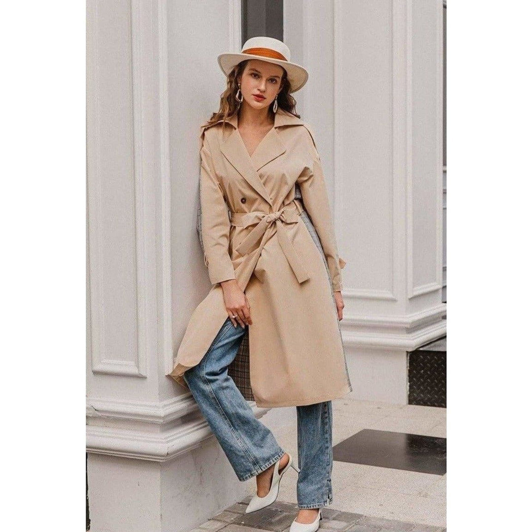 Simplee Apparel Tarina Contrast Trench Coat Coats &amp; Jackets