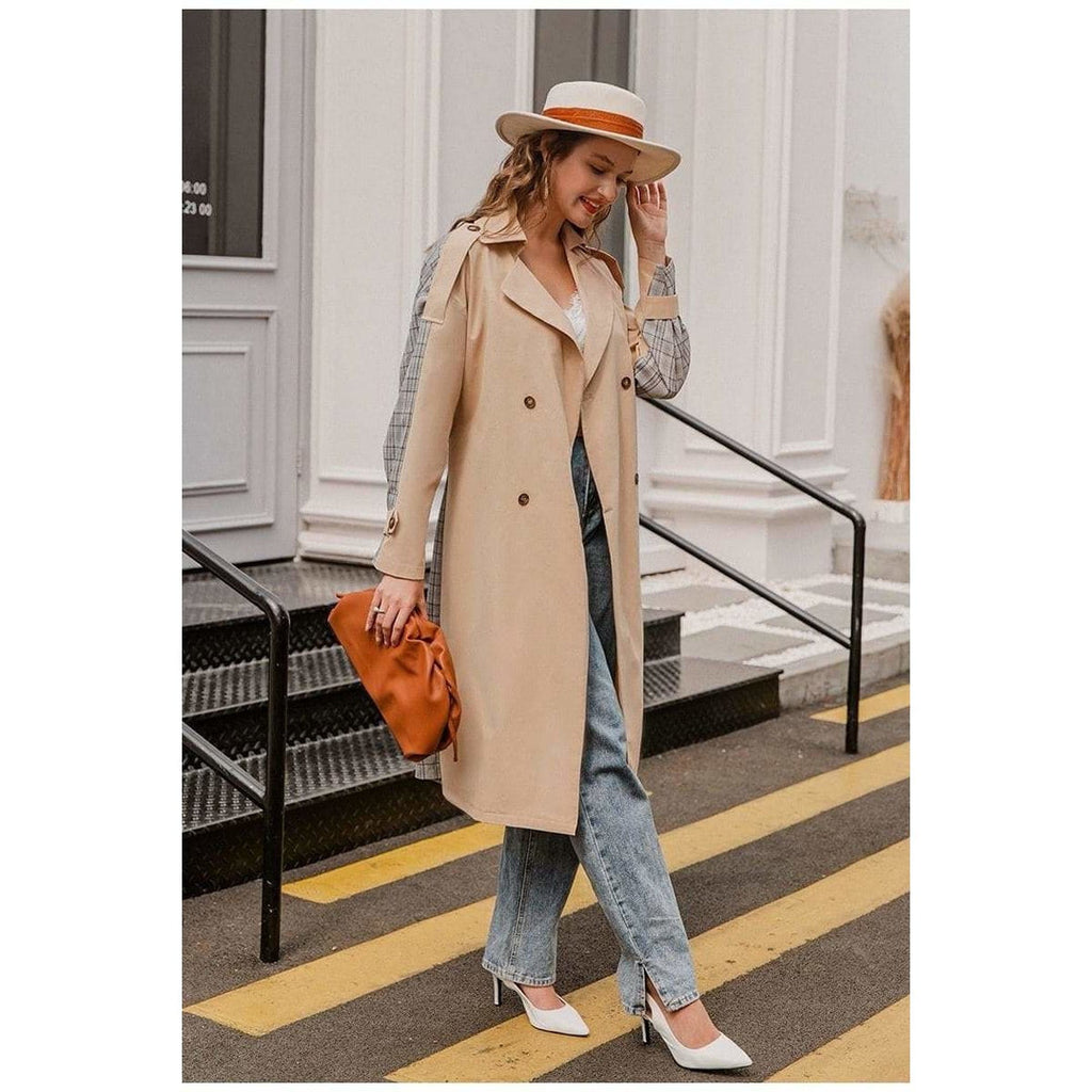 Simplee Apparel Tarina Contrast Trench Coat Coats &amp; Jackets