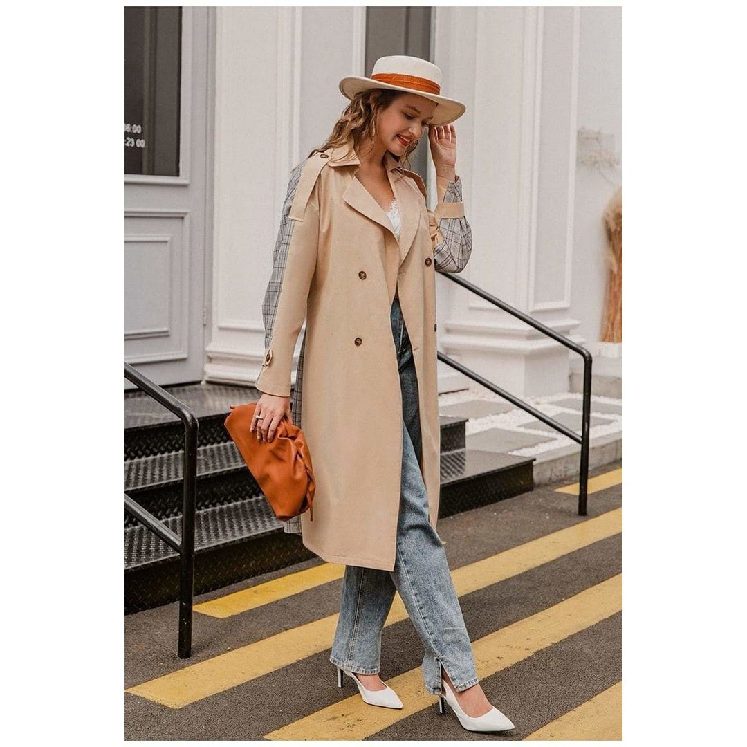 Simplee Apparel Tarina Contrast Trench Coat Coats &amp; Jackets