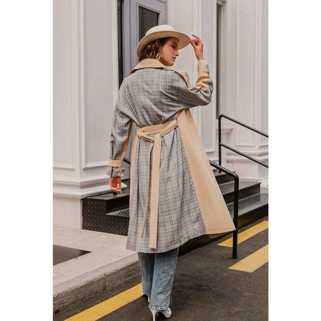 Simplee Apparel Tarina Contrast Trench Coat Coats &amp; Jackets