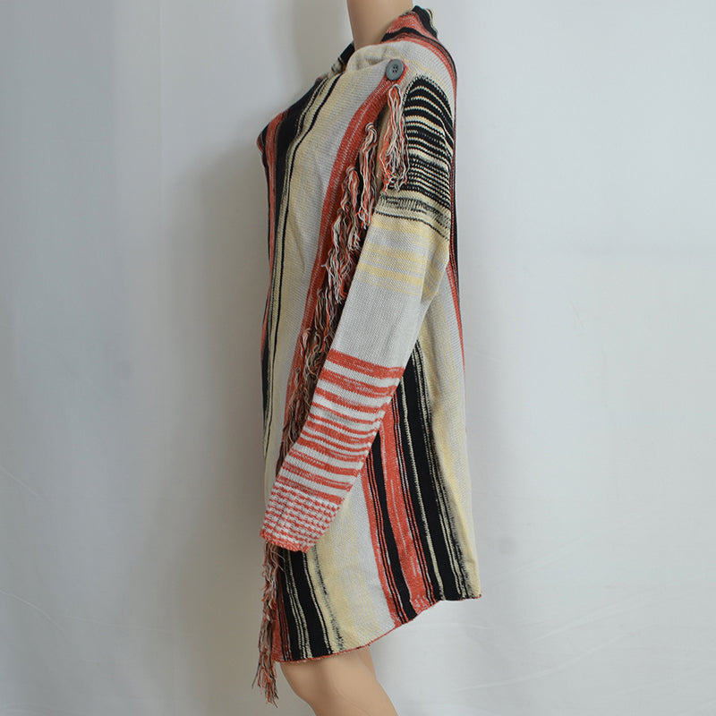 Boho Chic Clothing Fringe Vintage Sweater Cardigan