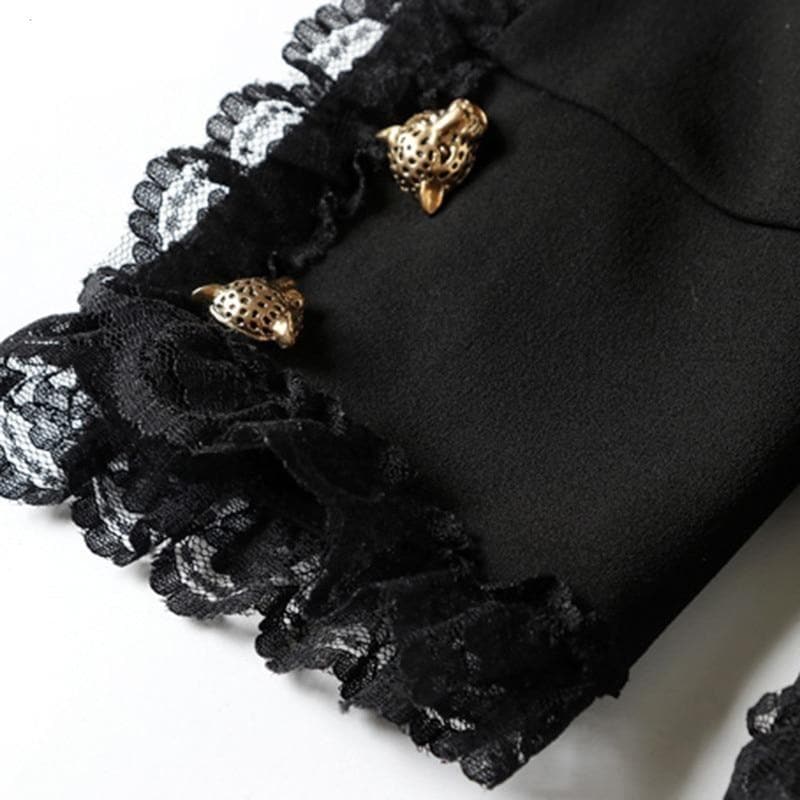 Boho Chic Clothing Black Lace Silk Panels Mermaid Hem