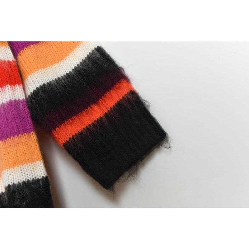 Boho Chic Clothing Sweaters PETER PAN COLLAR STRIPED CARDIGAN