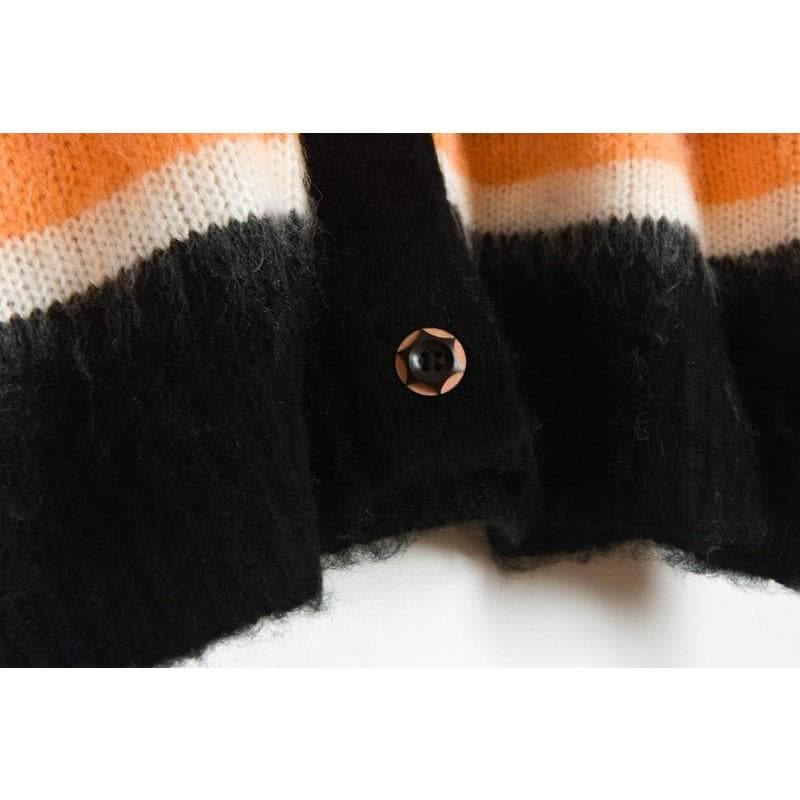 Boho Chic Clothing Sweaters PETER PAN COLLAR STRIPED CARDIGAN