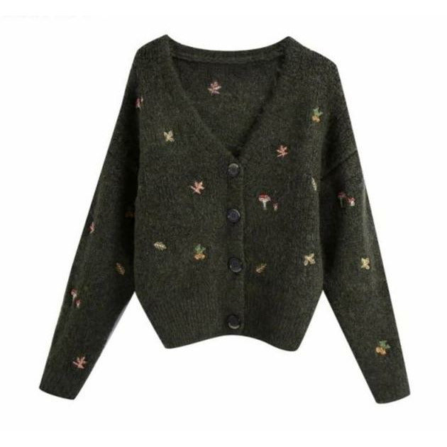 Boho Chic Clothing ELEGANT V-NECK EMNROIDERY SWEATER