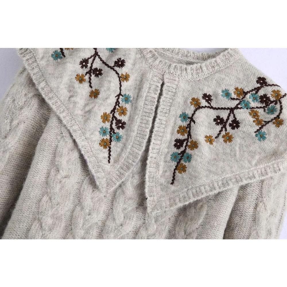 Boho Chic Clothing EMBROIDERY SHAWL SWEATER