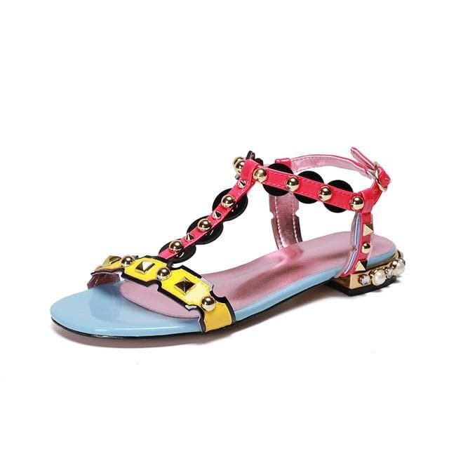 Boho Chic Clothing FLAT CRYSTAL SANDALS